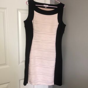 Calvin Klein black & cream blush dress